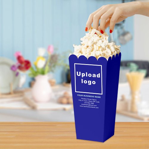 Business Brand on Blue Popcorn Box