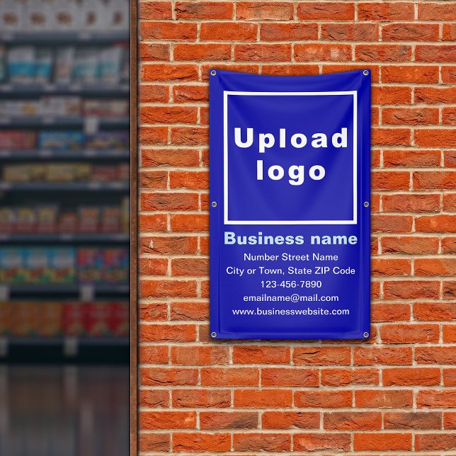 Business Brand on Blue Portrait Banner (Blue portrait banner with your business brand)