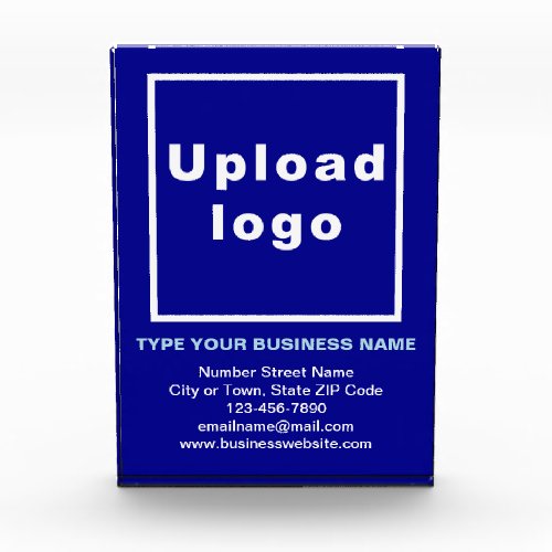 Business Brand on Blue Portrait Rectangle Photo Block