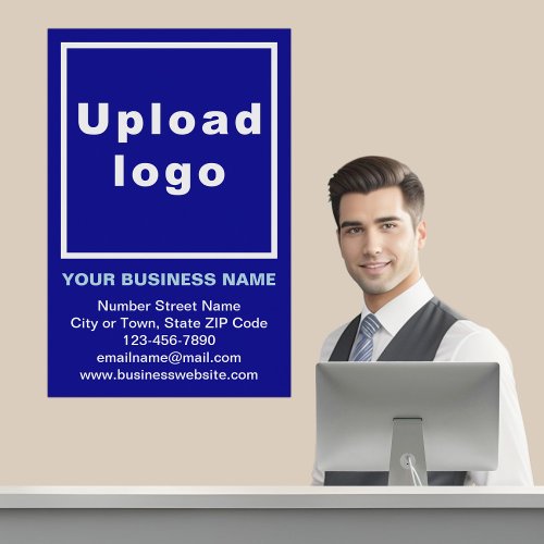Business Brand on Blue Poster