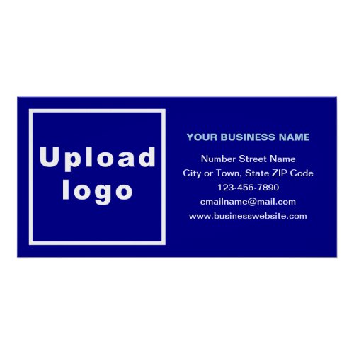 Business Brand on Blue Rectangle Glossy Poster