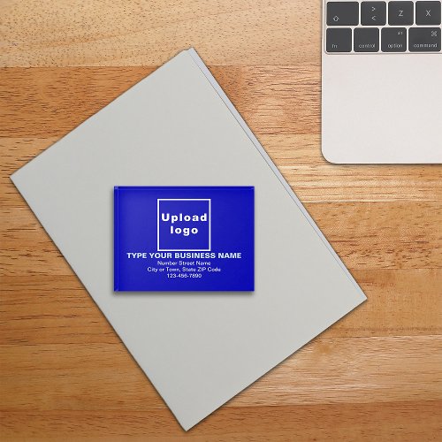 Business Brand on Blue Rectangle Paperweight