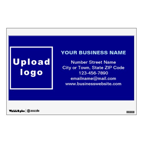 Business Brand on Blue Rectangle Wall Decal