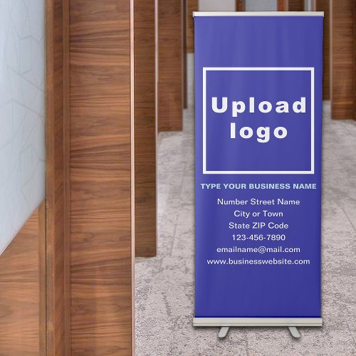 Business Brand on Blue Retractable Banner