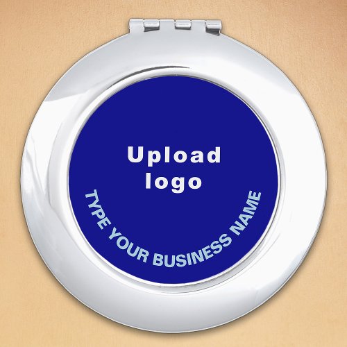 Business Brand on Blue Round Compact Mirror