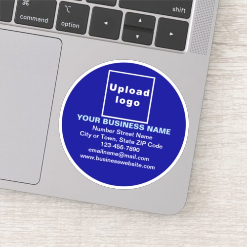 Business Brand on Blue Round Vinyl Sticker