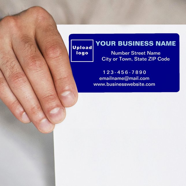 Business Brand on Blue Shipping Label (Blue shipping label with your business brand)