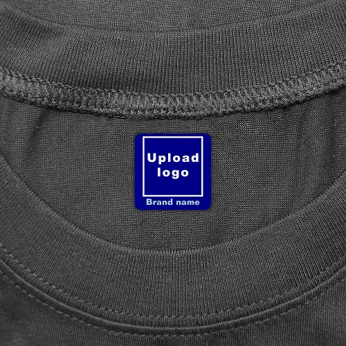 Business Brand on Blue Square Clothing Label