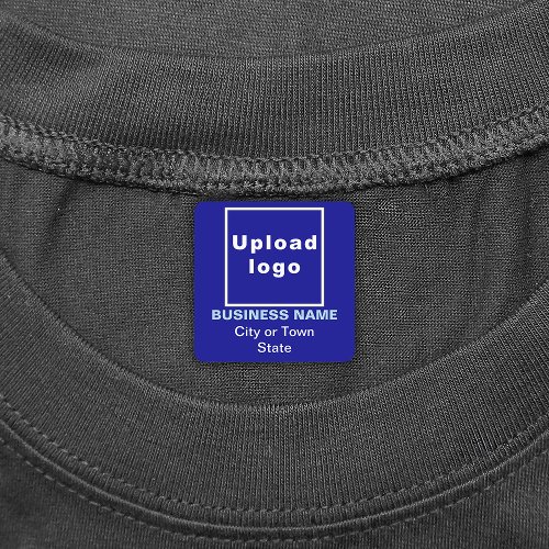 Business Brand on Blue Square Iron On Label