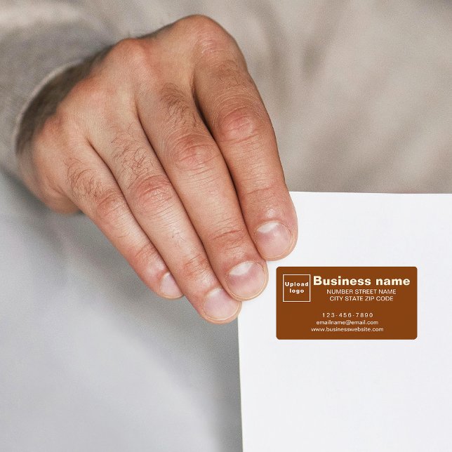 Business Brand on Brown Address Label (Brown address label with your business brand)