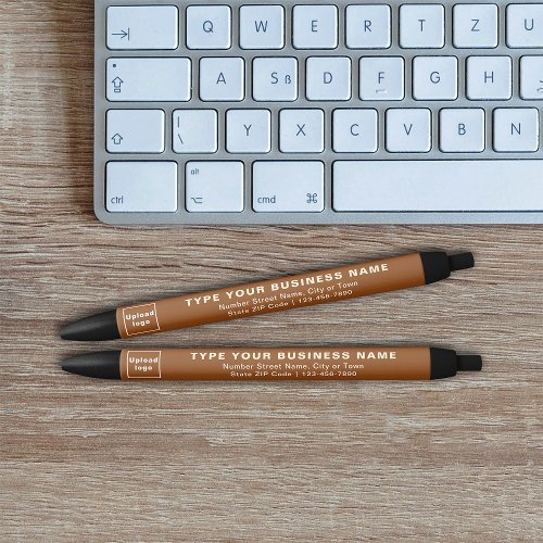 Business Brand on Brown Barrel of Ink Pen