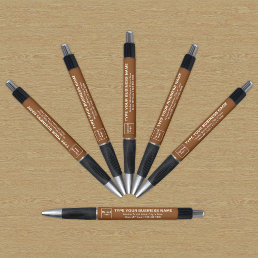 Business Brand on Brown Barrel of Pen