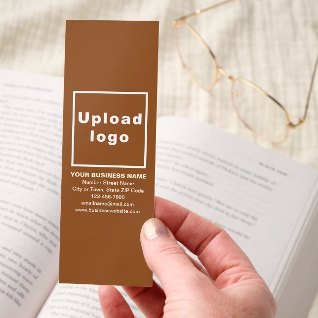 Business Brand on Brown Bookmark (Hand)
