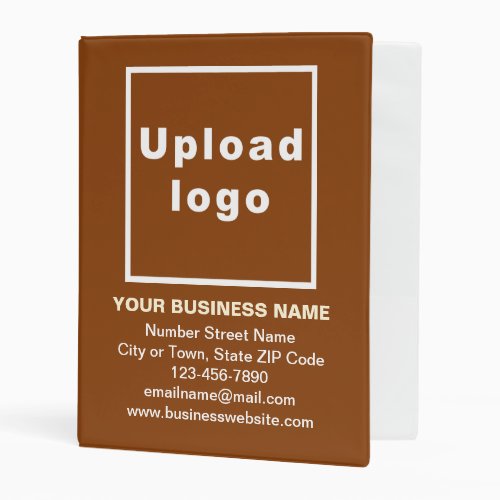 Business Brand on Brown Cover of Mini Binder