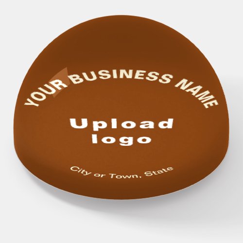 Business Brand on Brown Dome Style Paperweight