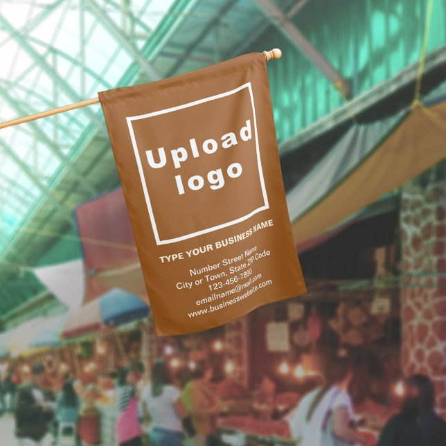 Business Brand on Brown Flag (Business brand on brown flag. Signage to advertise your business or to promote your brand.)