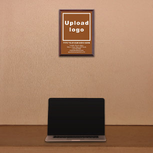Business Brand on Brown Framed Plaque