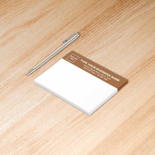 Business Brand on Brown Heading of Rectangle Post_it Notes