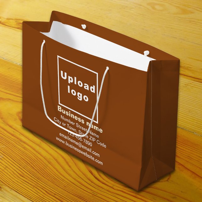 Business Brand on Brown Large Size Gift Bag (Build brand name awareness. Your business brand on brown large gift bag.)