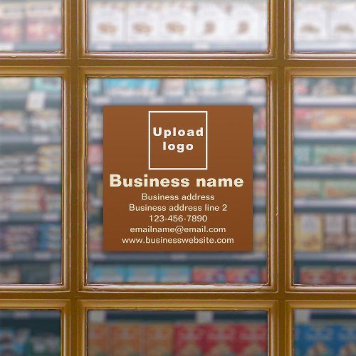 Business Brand on Brown Large Square Vinyl Sticker