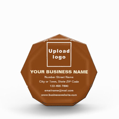 Business Brand on Brown Octagon Shape Photo Block