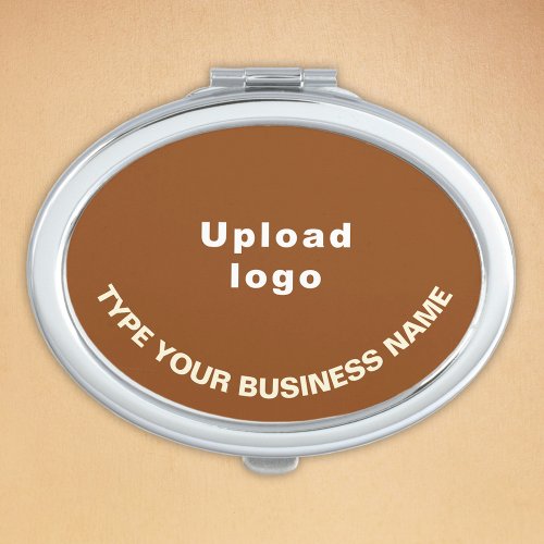 Business Brand on Brown Oval Compact Mirror