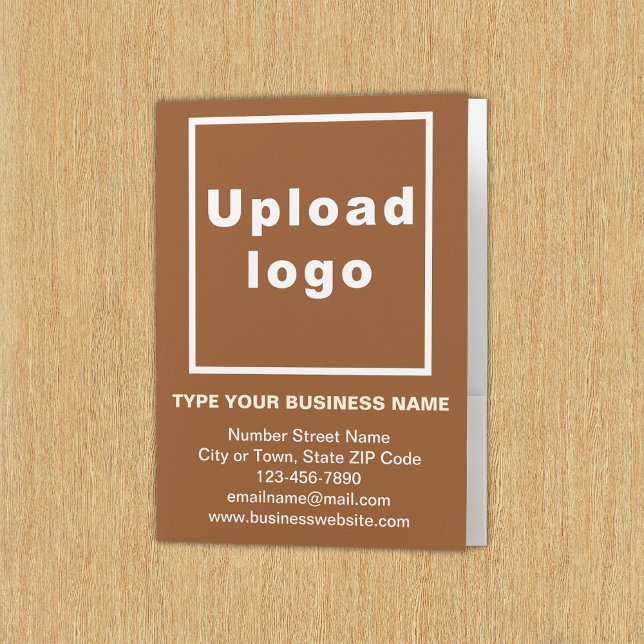 Business Brand on Brown Pocket Folder (Build brand name awareness. Your business brand on brown pocket folder.)