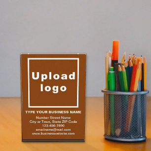 Business Brand on Brown Portrait Acrylic Block