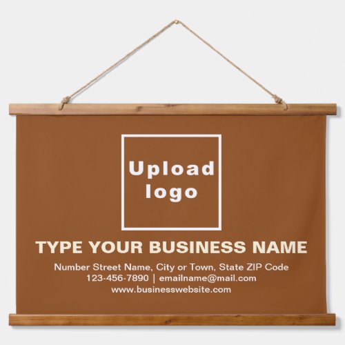 Business Brand on Brown Rectangle Hanging Tapestry