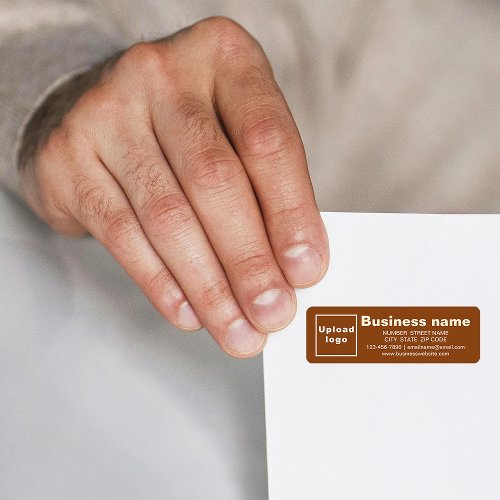 Business Brand on Brown Return Address Label