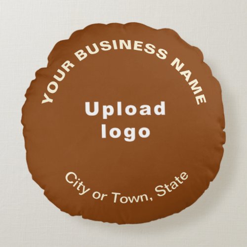 Business Brand on Brown Round Throw Pillow