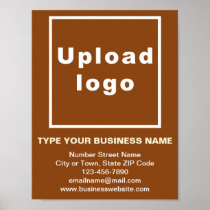 Business Brand on Brown Small Poster