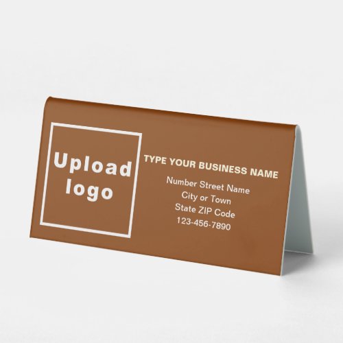 Business Brand on Brown Small Table Sign