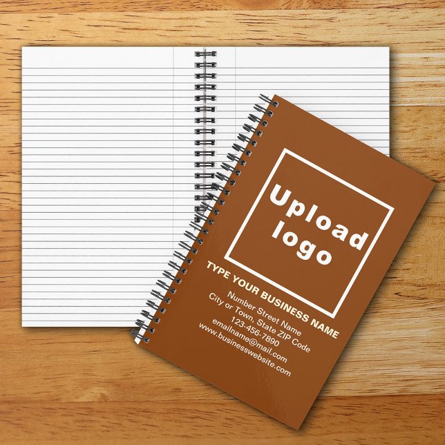 Business Brand on Brown Spiral Notebook (Your business brand on brown spiral notebook. Office & school supply to build brand name awareness.)