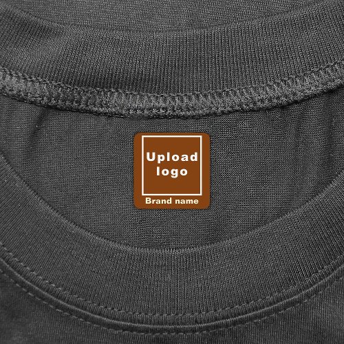 Business Brand on Brown Square Clothing Label