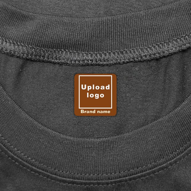 Business Brand on Brown Square Clothing Label (Brown square clothing label with your business brand)