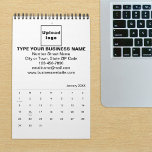Business Brand on Calendar<br><div class="desc">Calendar that you can customize by uploading your business logo, typing your business name, address, phone number, e-mail and website. You can include it in your promotional products, giveaway items or gifts to your customers or clients, a marketing strategy to advertise your business or to promote your brand name. Customizable...</div>