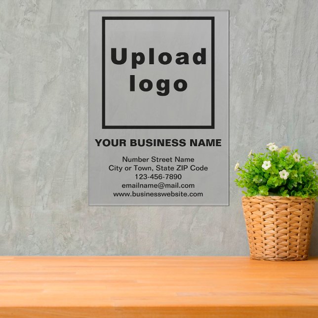 Business Brand on Gray Acrylic Print (Gray acrylic print with your business brand)