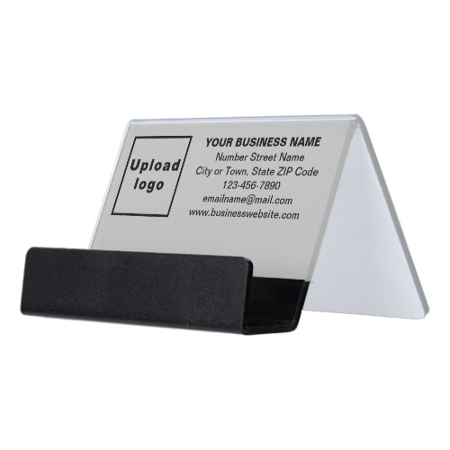 Business Brand on Gray Business Card Holder