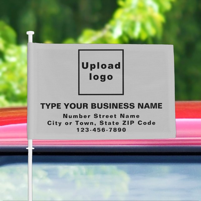 Business Brand on Gray Car Flag (Your business brand on gray car flag. Car flag that you can use to promote your brand.)