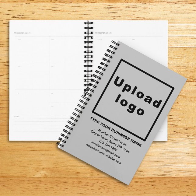 Business Brand on Gray Cover of Planner (Planner with gray cover and your business brand)
