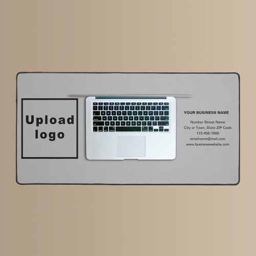 Business Brand on Gray Desk Mat