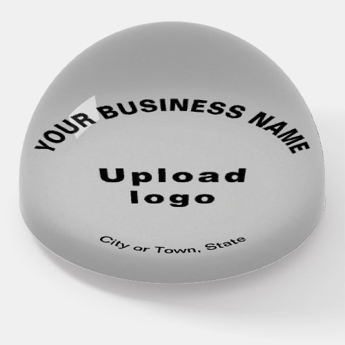 Business Brand on Gray Dome Style Paperweight