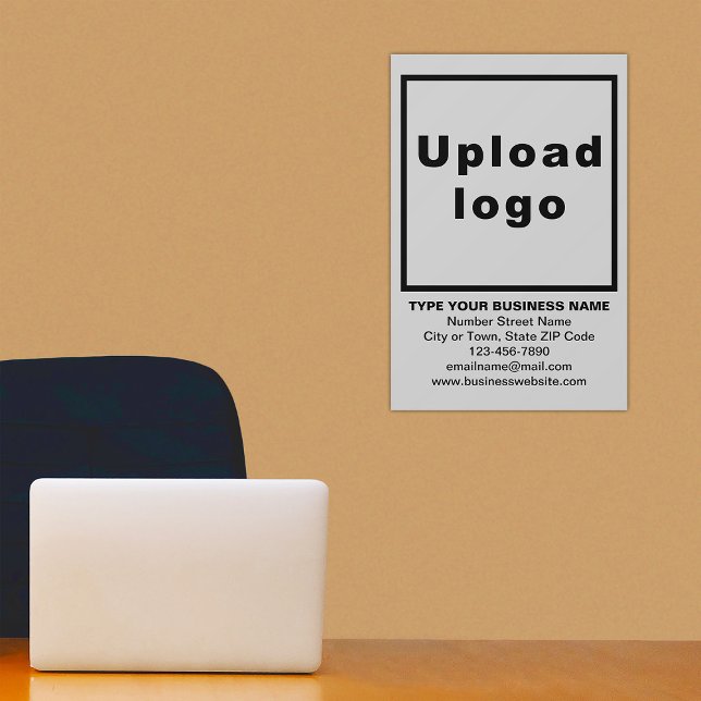 Business Brand on Gray Dynamic Wall Decal (Build brand name awareness. Advertise your business. Your business brand on gray wall decal.)