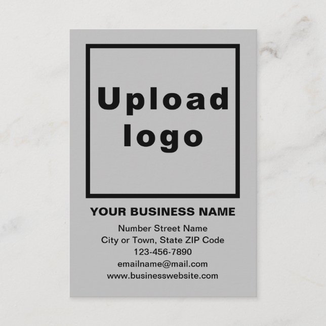 Business Brand on Gray Flat Card (Front)