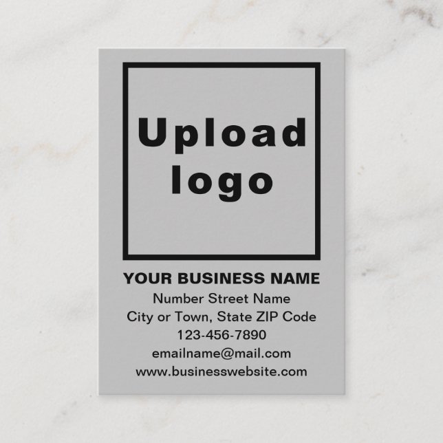 Business Brand on Gray Flat Place Card (Front)