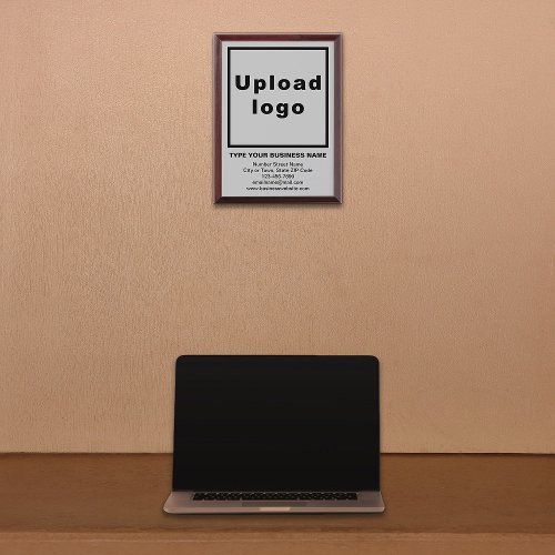 Business Brand on Gray Framed Plaque