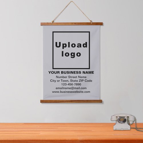 Business Brand on Gray Hanging Tapestry