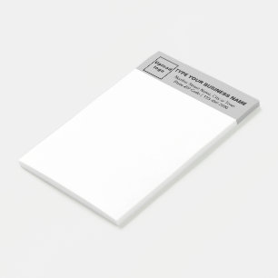 Business Brand on Gray Heading of Long Post-it Notes