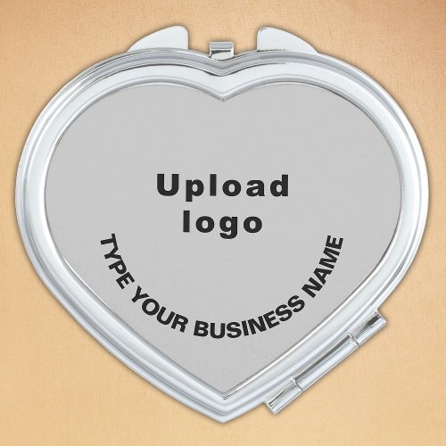 Business Brand on Gray Heart Compact Mirror